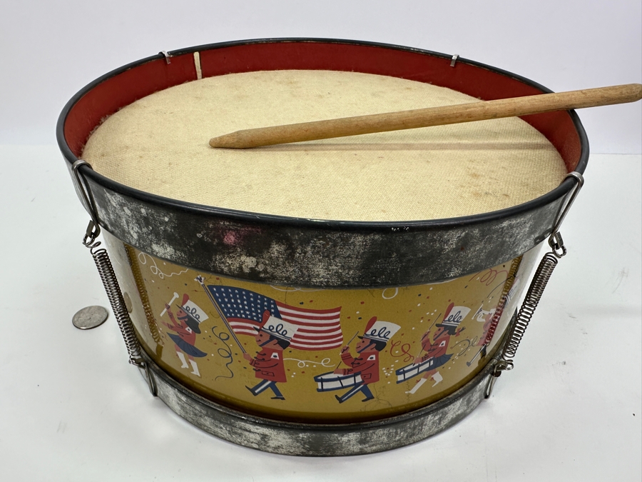 Vintage J. Chein & Co Vintage Tin Litho Drum 11'W [Photo 2]