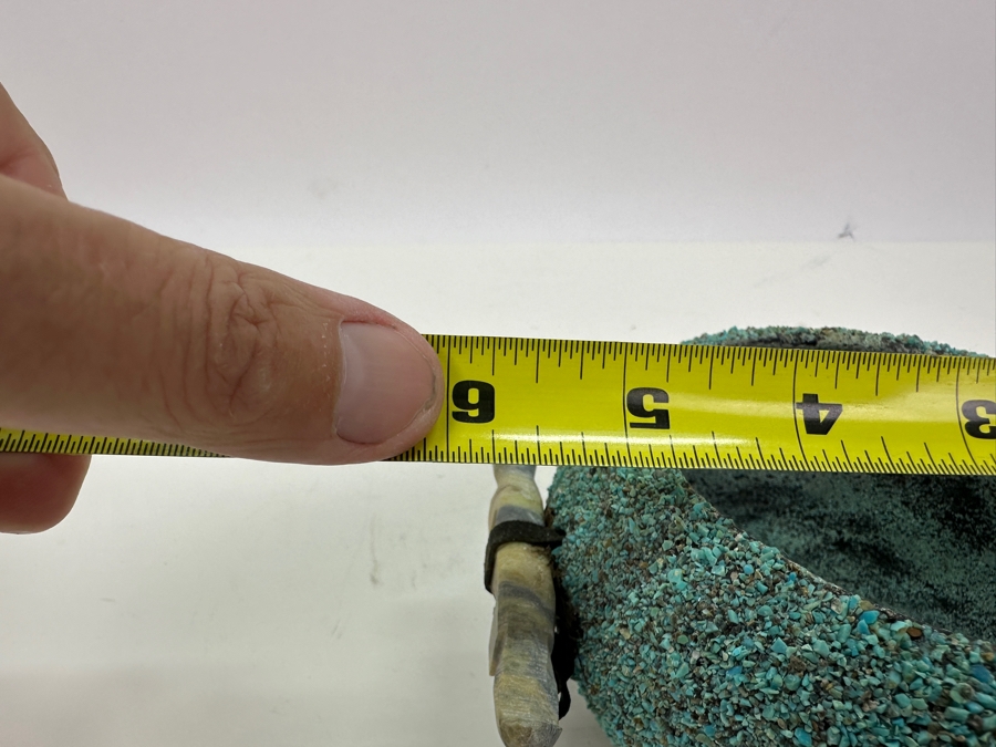 Vintage Native American Zuni Turquoise Fetish Pot 6'W X 3.25'H [Photo 12]