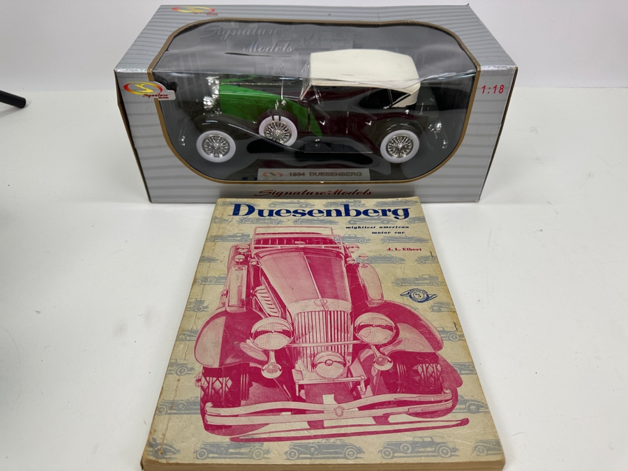 Signature Models 1934 Duesenberg Car Scale Model With Box And Vintage 1954 Duesenberg - Mightiest American Motor Car Book By J. L. Elbert [Photo 3]
