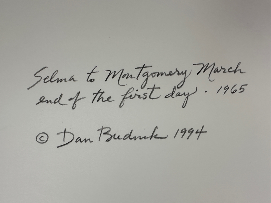 Dan Budnik (1933-2020) Signed 1994 Photograph Of The Selma To Montgomery March End Of The First Day 1965 Civil Rights Movement 7.5' X 11' [Photo 2]