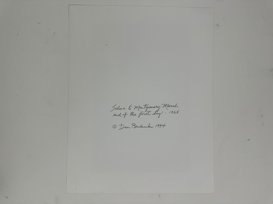 Dan Budnik (1933-2020) Signed 1994 Photograph Of The Selma To Montgomery March End Of The First Day 1965 Civil Rights Movement 7.5' X 11' [Photo 7]