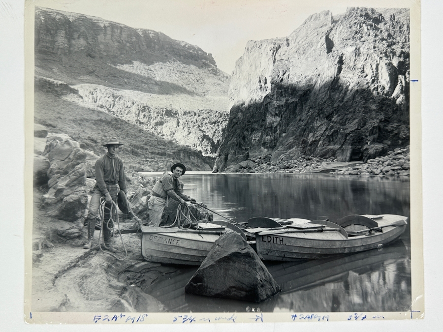 Antique 1911 Kolb Bros. Studio Grand Canyon Arizona - Ellsworth Kolb (R) & Emery Kolb (L) During Their 1400 Mile Journey When 1st Motion Pictures Of Colorado River Were Made 8 X 10 [Photo 14]