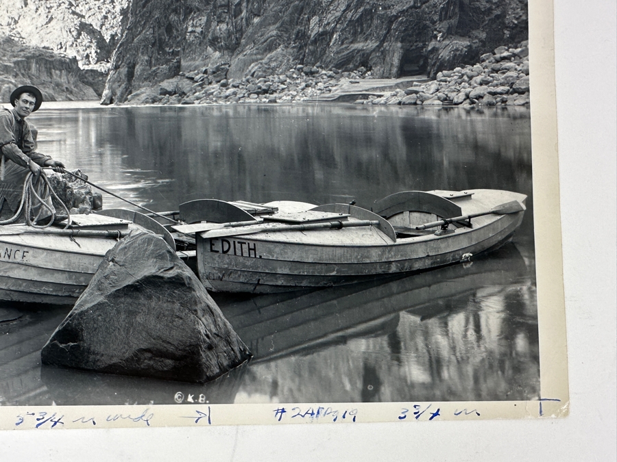 Antique 1911 Kolb Bros. Studio Grand Canyon Arizona - Ellsworth Kolb (R) & Emery Kolb (L) During Their 1400 Mile Journey When 1st Motion Pictures Of Colorado River Were Made 8 X 10 [Photo 4]