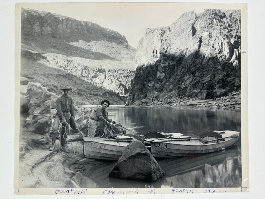 Antique 1911 Kolb Bros. Studio Grand Canyon Arizona - Ellsworth Kolb (R) & Emery Kolb (L) During Their 1400 Mile Journey When 1st Motion Pictures Of Colorado River Were Made 8 X 10 [Photo 15]