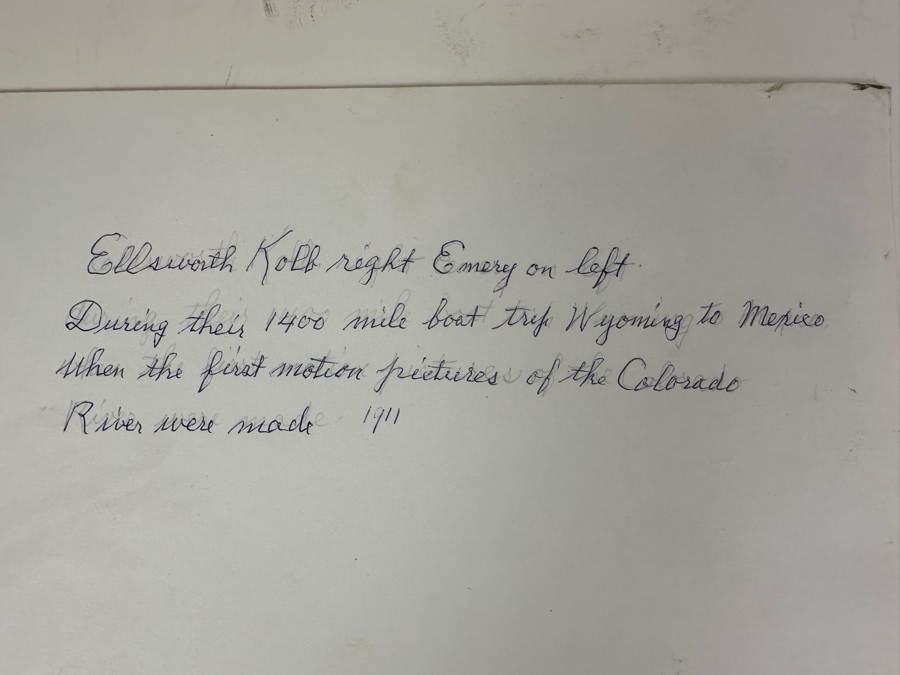 Antique 1911 Kolb Bros. Studio Grand Canyon Arizona - Ellsworth Kolb (R) & Emery Kolb (L) During Their 1400 Mile Journey When 1st Motion Pictures Of Colorado River Were Made 8 X 10 [Photo 20]