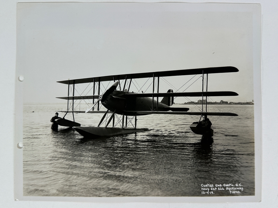 Antique 1919 Navy Photograph Of Curtis-Kirkham Navy Experimental Fighter Plane Rockaway 18-T Exp. 526 8' X 10' [Photo 2]