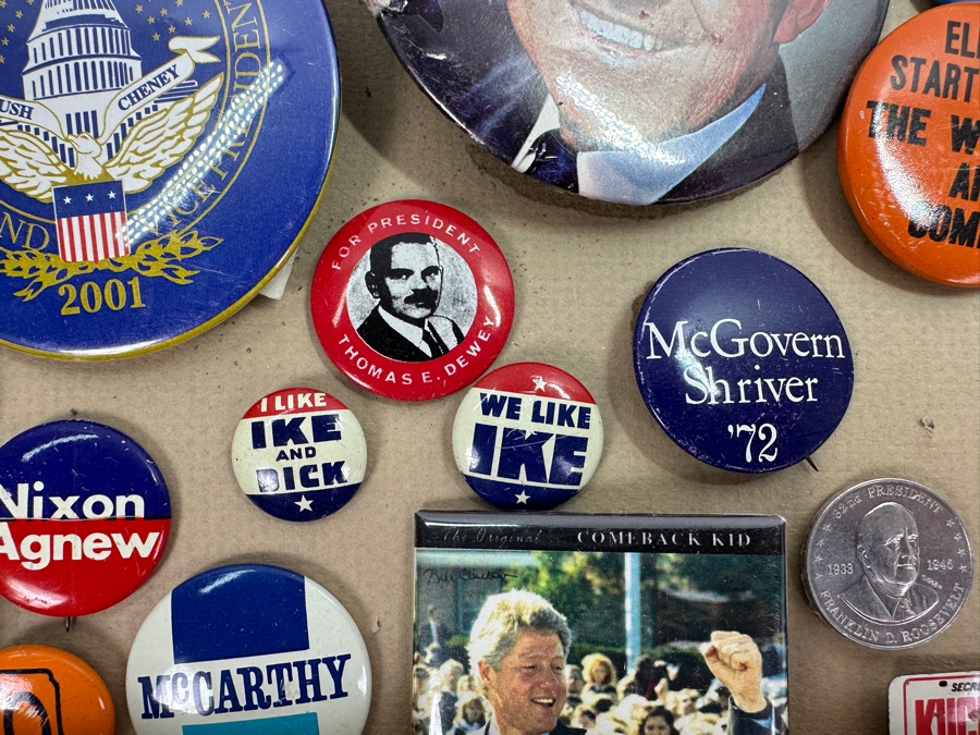 Just Added - Collection Of Vintage Political Presidential Campaign Buttons 15 X 12 [Photo 16]