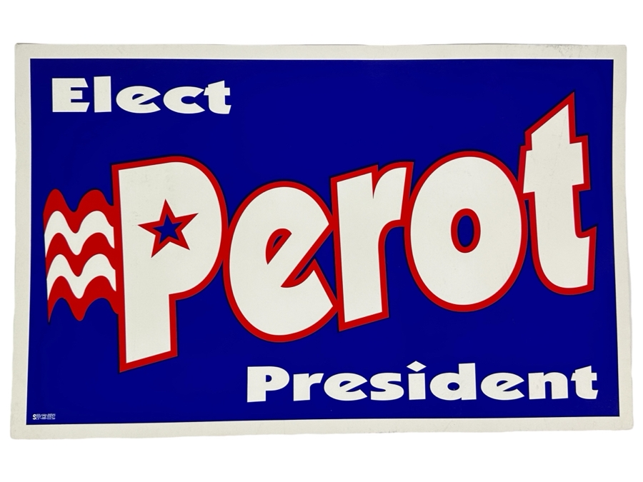 Just Added - Vintage 1992 Elect Ross Perot For President Political Campaign Cardboard Sign 22 X 14 [Photo 1]