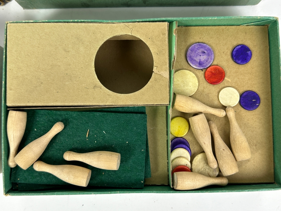 Just Added - Vintage Halsam Wooden Dominoes Game & Vintage Milton Bradley Co Tiddledy Winks Game [Photo 4]
