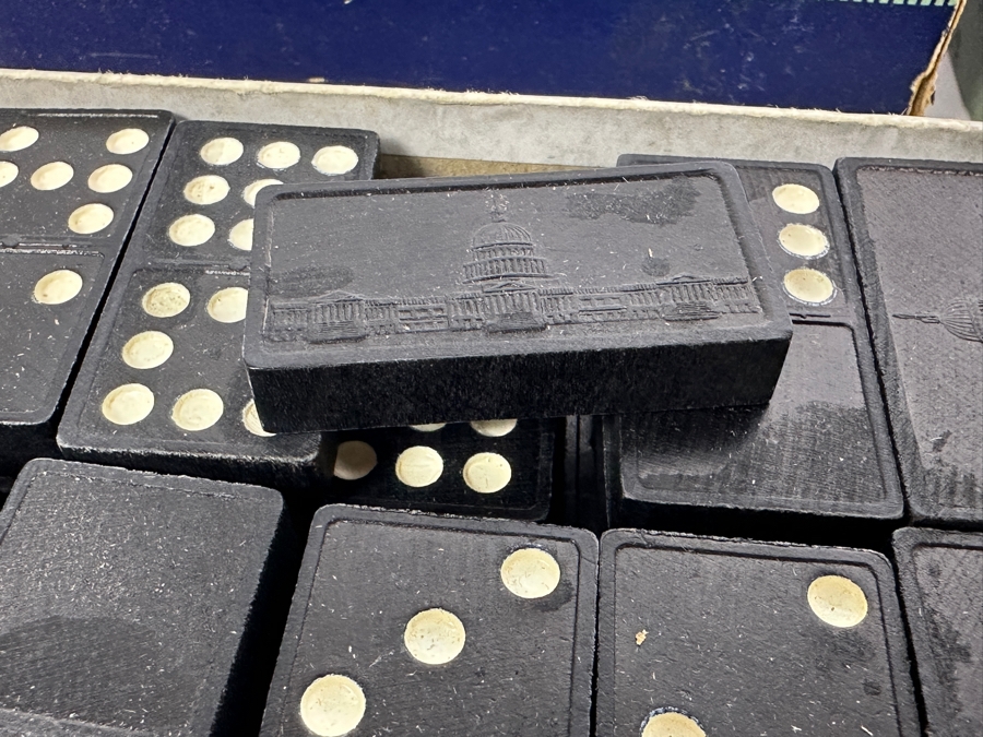 Just Added - Vintage Halsam Wooden Dominoes Game & Vintage Milton Bradley Co Tiddledy Winks Game [Photo 8]