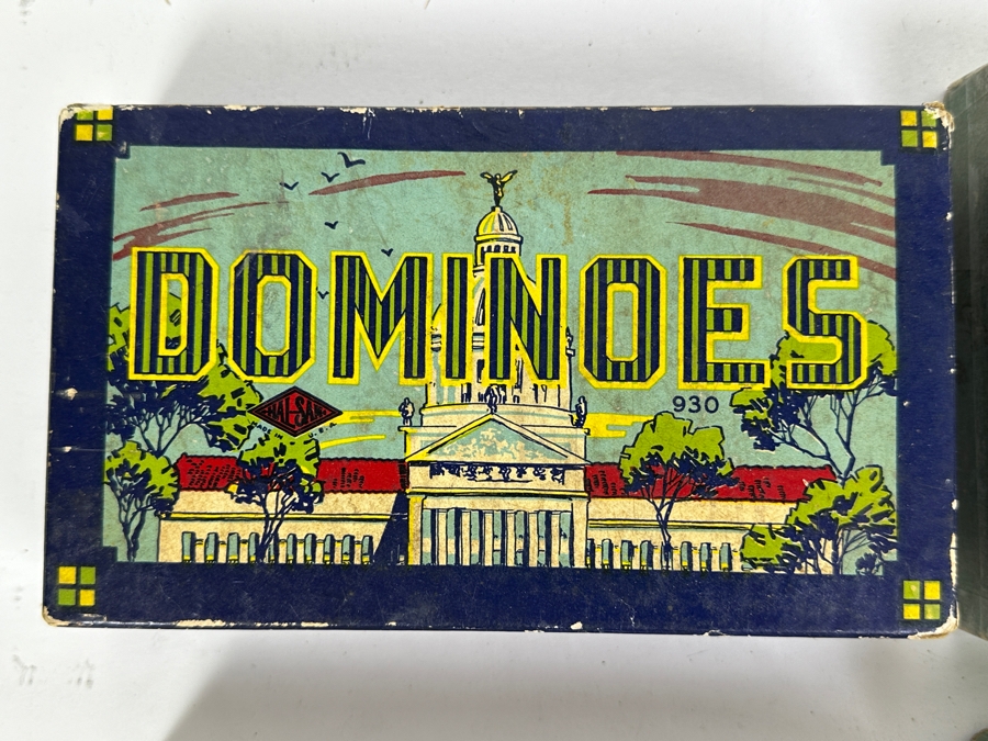 Just Added - Vintage Halsam Wooden Dominoes Game & Vintage Milton Bradley Co Tiddledy Winks Game [Photo 5]