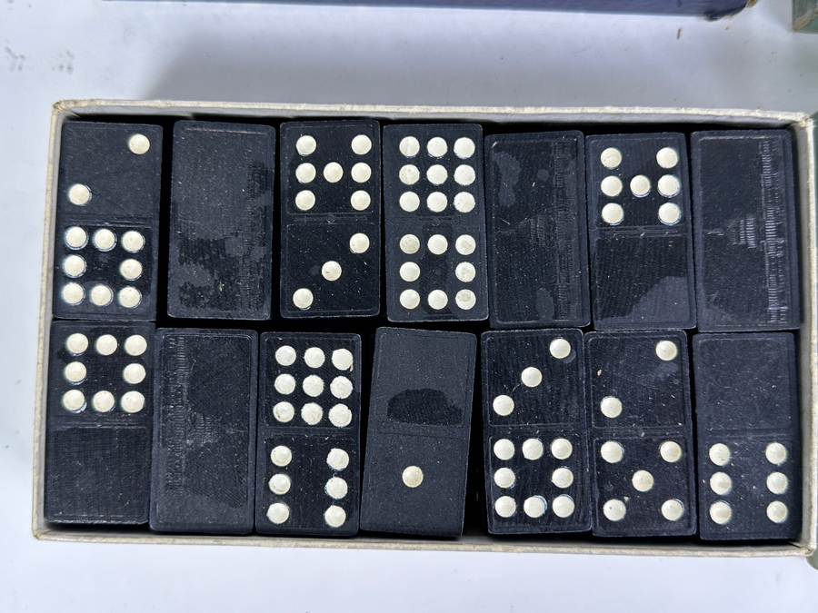 Just Added - Vintage Halsam Wooden Dominoes Game & Vintage Milton Bradley Co Tiddledy Winks Game [Photo 6]