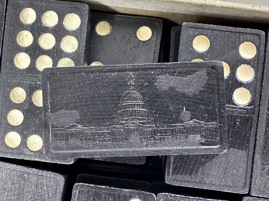 Just Added - Vintage Halsam Wooden Dominoes Game & Vintage Milton Bradley Co Tiddledy Winks Game [Photo 7]