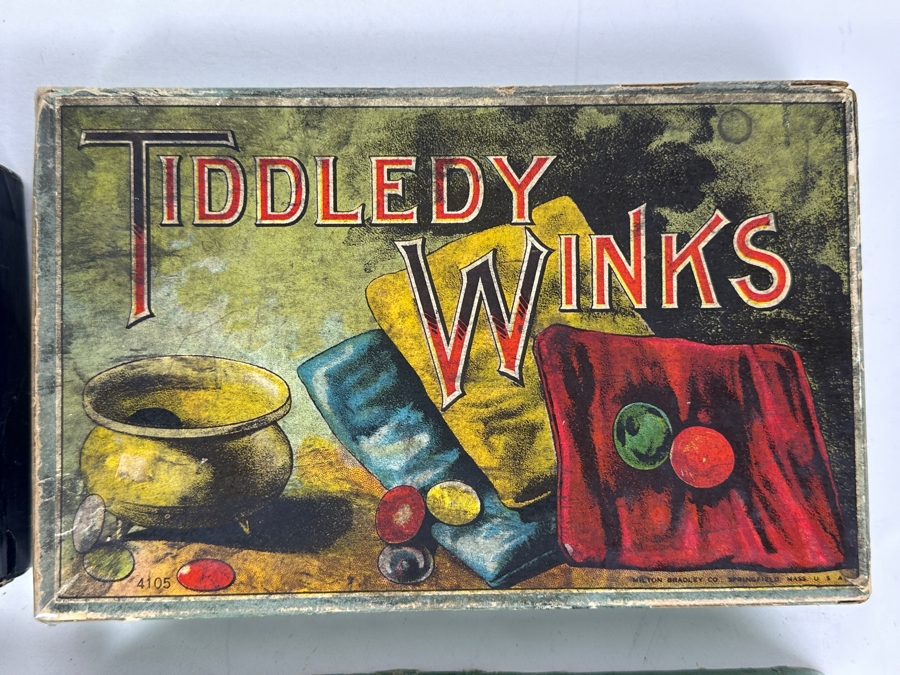 Just Added - Vintage Halsam Wooden Dominoes Game & Vintage Milton Bradley Co Tiddledy Winks Game [Photo 2]