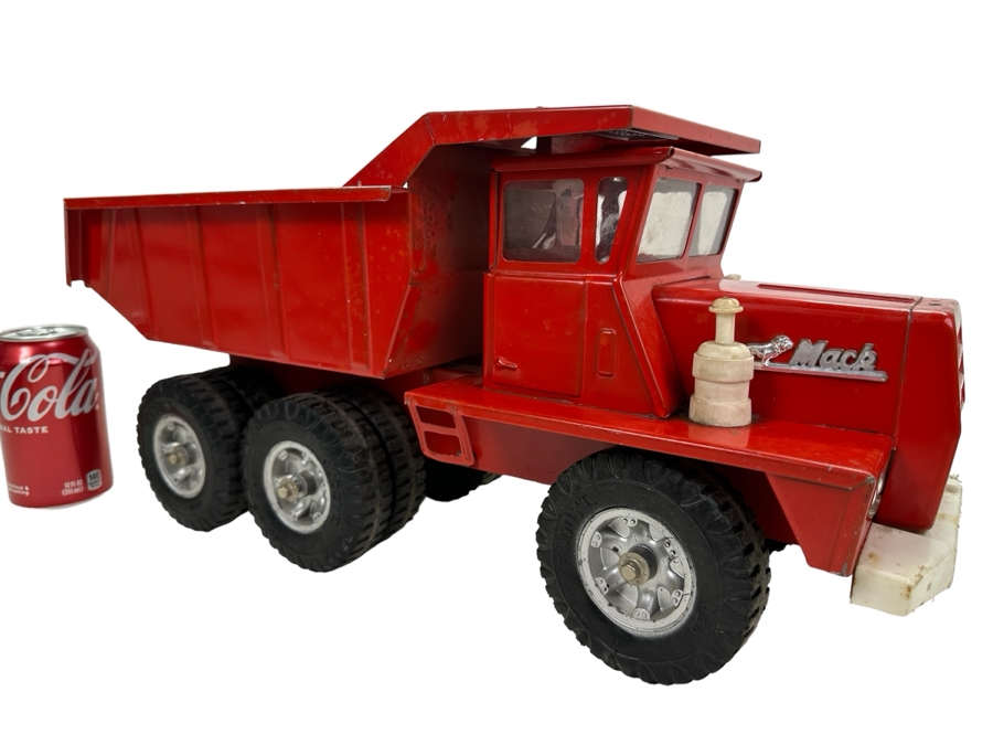 Just Added - Vintage Mid-Century Buddy L Pressed Steel Hydraulic Mack Dump Truck 21W X 8D X 10H