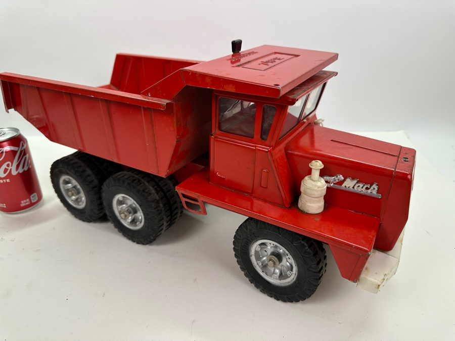 Just Added - Vintage Mid-Century Buddy L Pressed Steel Hydraulic Mack Dump Truck 21W X 8D X 10H [Photo 3]