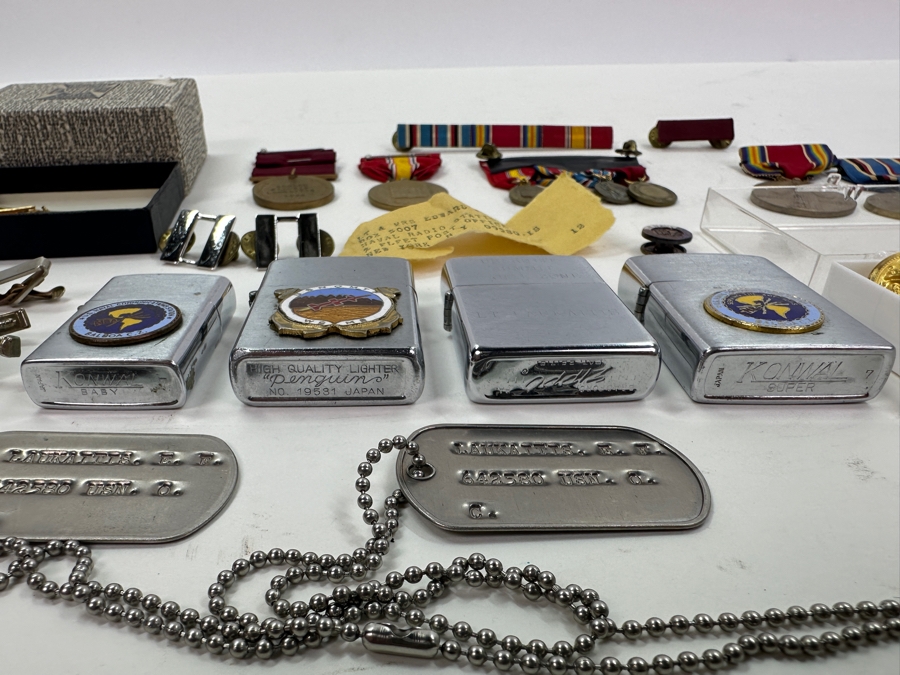 Just Added - Collection Of USN Navy Medals, Buttons, Lighters, Cufflinks - See Photos [Photo 30]