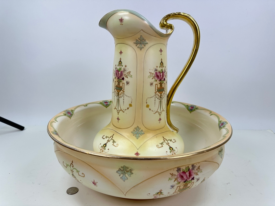 Just Added - Vintage Crown Devon England Pitcher 14'H And Bowl 16'W [Photo 2]