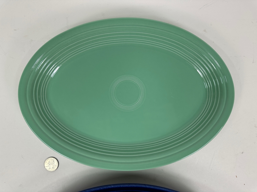 Just Added - Pair Of Fiesta Fiestaware Oval Plates Platters 13.5 X 9.5 [Photo 3]