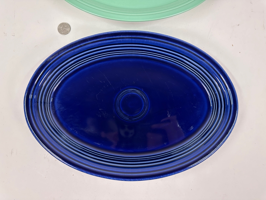 Just Added - Pair Of Fiesta Fiestaware Oval Plates Platters 13.5 X 9.5 [Photo 2]