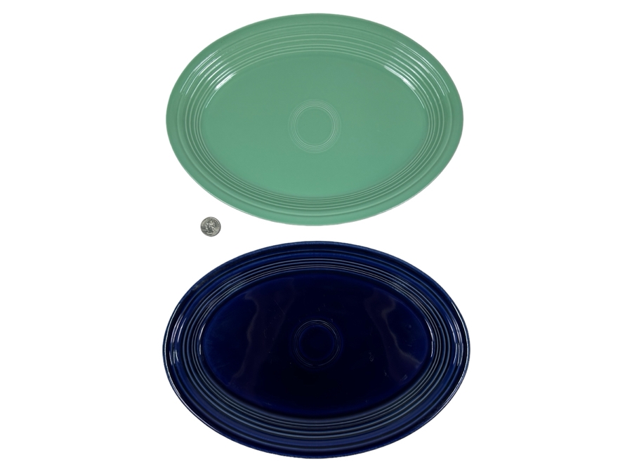 Just Added - Pair Of Fiesta Fiestaware Oval Plates Platters 13.5 X 9.5
