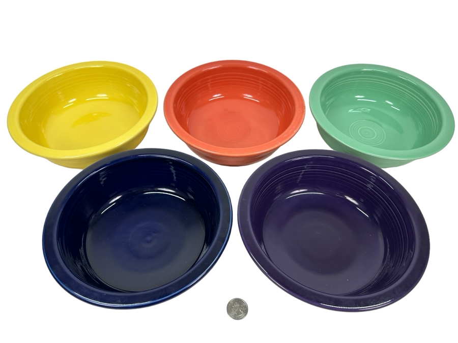 Just Added - Five Fiesta Fiestaware Bowls 8.5W X 2.75H