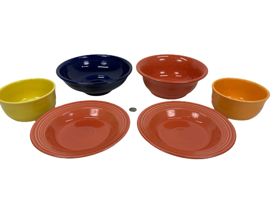 Just Added - Six Fiesta Fiestaware Bowls Of Various Sizes [Photo 1]