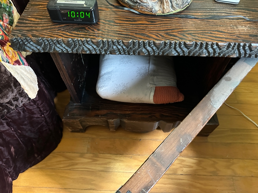 Just Added - Pair Of Vintage Mid-Century South American Carved Wooden Nightstands Cabinets 27W X 17D X 23H [Photo 9]