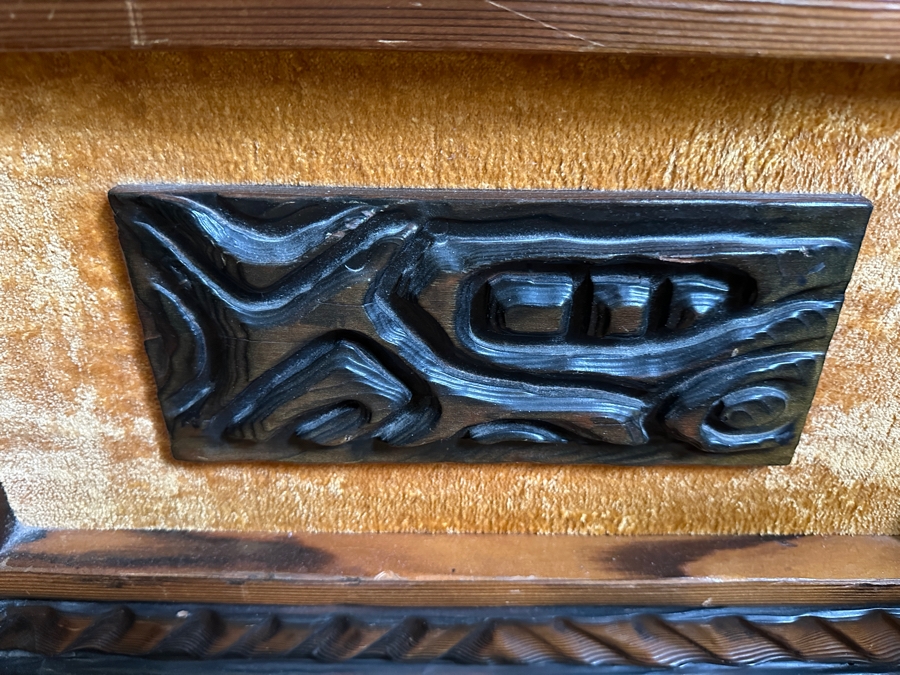 Just Added - Pair Of Vintage Mid-Century South American Carved Wooden Nightstands Cabinets 27W X 17D X 23H [Photo 7]