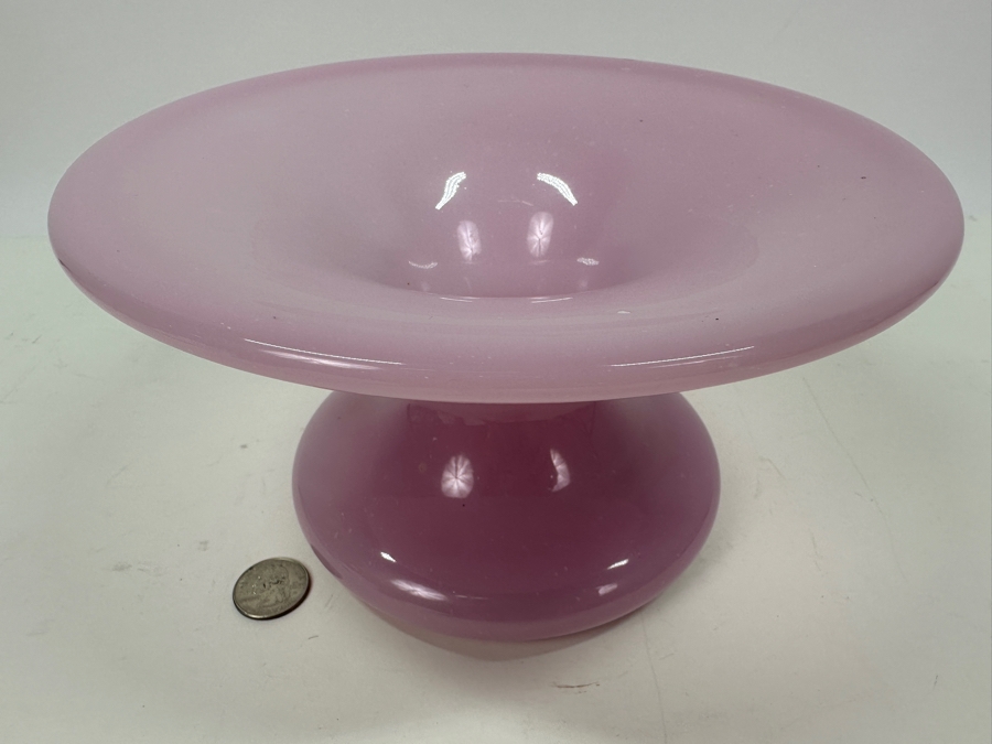 Antique Opaline Glass: Pink Spittoon 8.75'W X 5'H Appraised $350 [Photo 2]