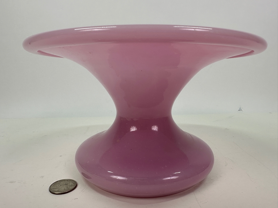 Antique Opaline Glass: Pink Spittoon 8.75'W X 5'H Appraised $350 [Photo 4]