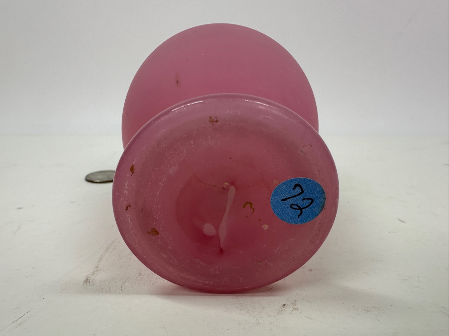Antique Opaline Glass: Pink Bottle Without Stopper 6.5'H Appraised $45 [Photo 4]