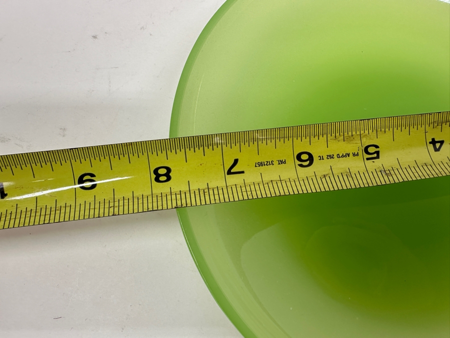 Antique Opaline Glass: Green Plate 7.75'H Appraised $55 [Photo 7]