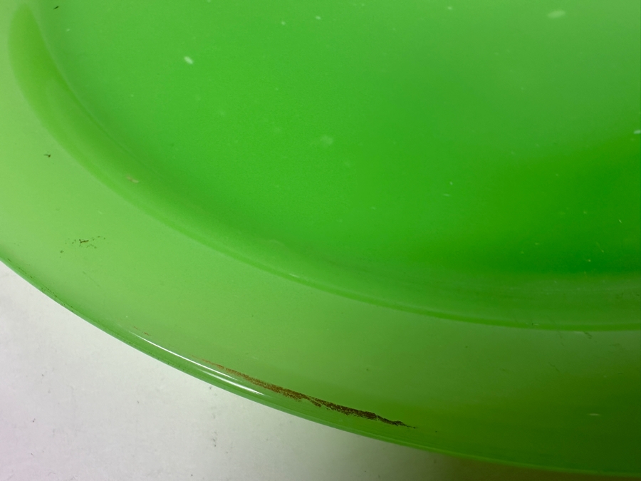 Antique Opaline Glass: Apple Green Plate 11.5'H Appraised $200 [Photo 6]