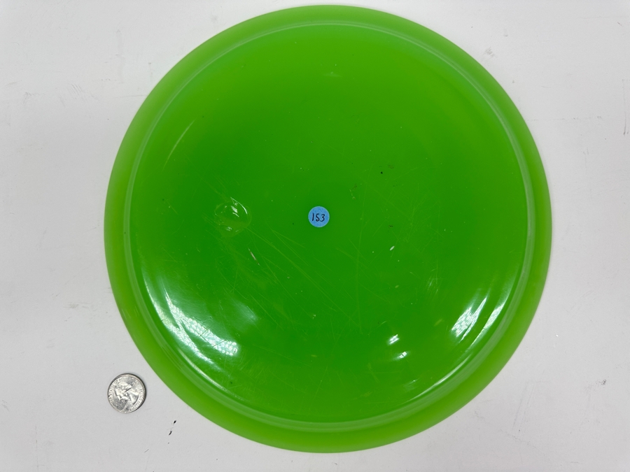 Antique Opaline Glass: Apple Green Plate 11.5'H Appraised $200 [Photo 7]