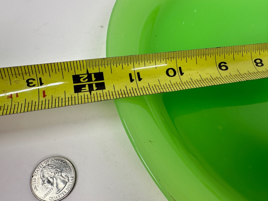 Antique Opaline Glass: Apple Green Plate 11.5'H Appraised $200 [Photo 11]