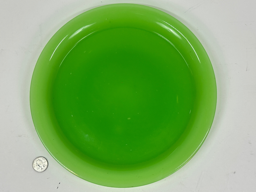 Antique Opaline Glass: Apple Green Plate 11.5'H Appraised $200 [Photo 3]