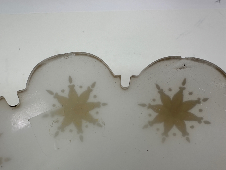 Antique Opaline Glass: White Open Compote With Red Decor Chip In Base & Rim 6.5'H X 6.75'H Appraised $50 [Photo 15]