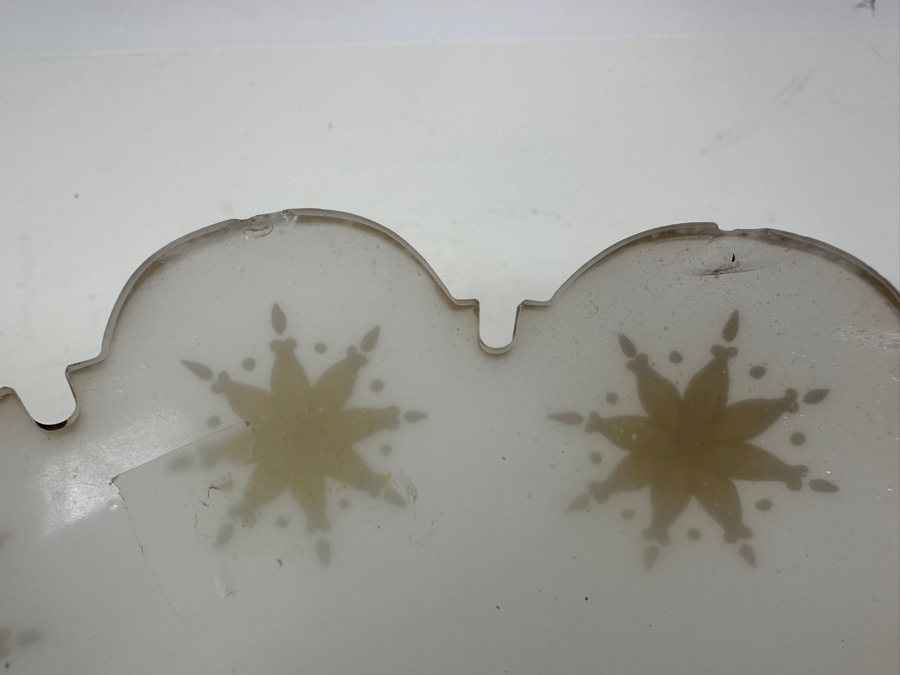 Antique Opaline Glass: White Open Compote With Red Decor Chip In Base & Rim 6.5'H X 6.75'H Appraised $50 [Photo 16]