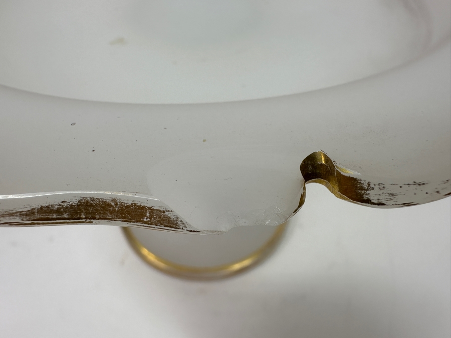 Antique Opaline Glass: White Compote With Applied Cobalt Blue Snake Chip In Rim 10.25'W X 7'H Appraised $300 [Photo 11]