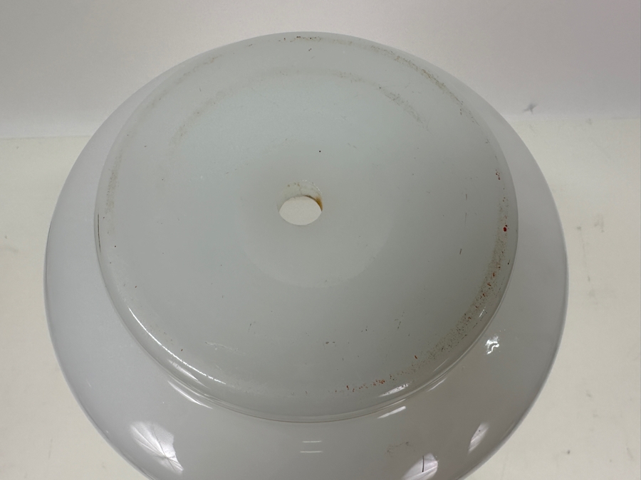 Antique Opaline Glass: Large White Vase With Gold & Red Decor Hole In Bottom (Lamp) 11.5'H Appraised $175 [Photo 10]