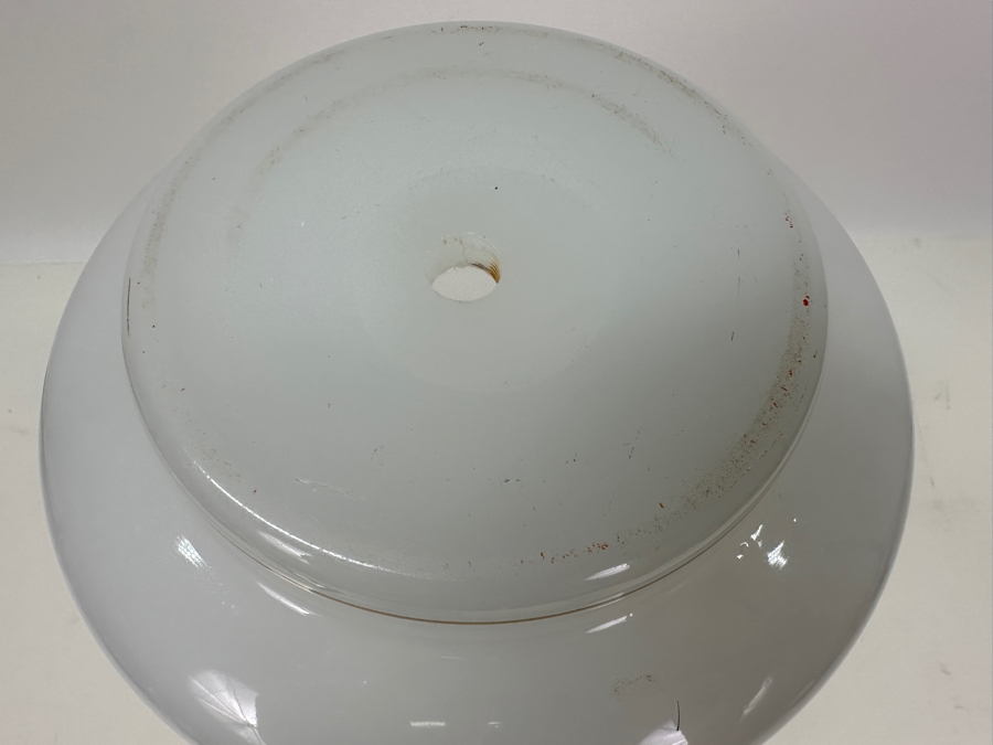 Antique Opaline Glass: Large White Vase With Gold & Red Decor Hole In Bottom (Lamp) 11.5'H Appraised $175 [Photo 9]