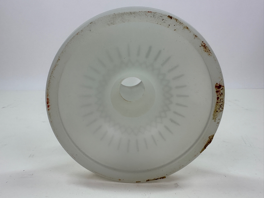 Antique Opaline Glass: Large White Hand Painted Vase Hole In Bottom Chip In Rim (Lamp) 1920 14.5'H Appraised $150 [Photo 8]