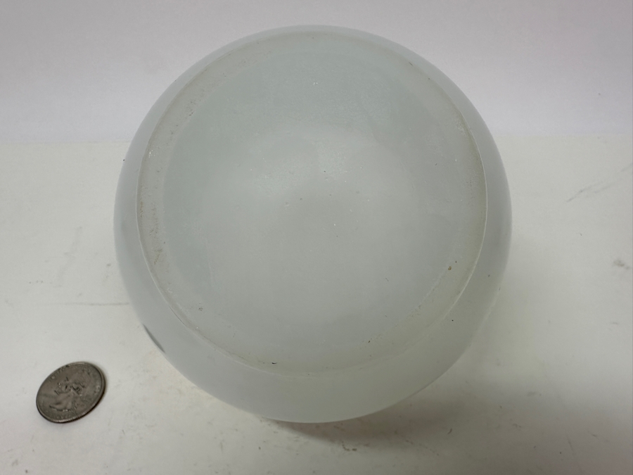 Antique Opaline Glass: White Handled Dish With Gold Decor 6.25'W X 5.5'H Appraised $150 [Photo 7]