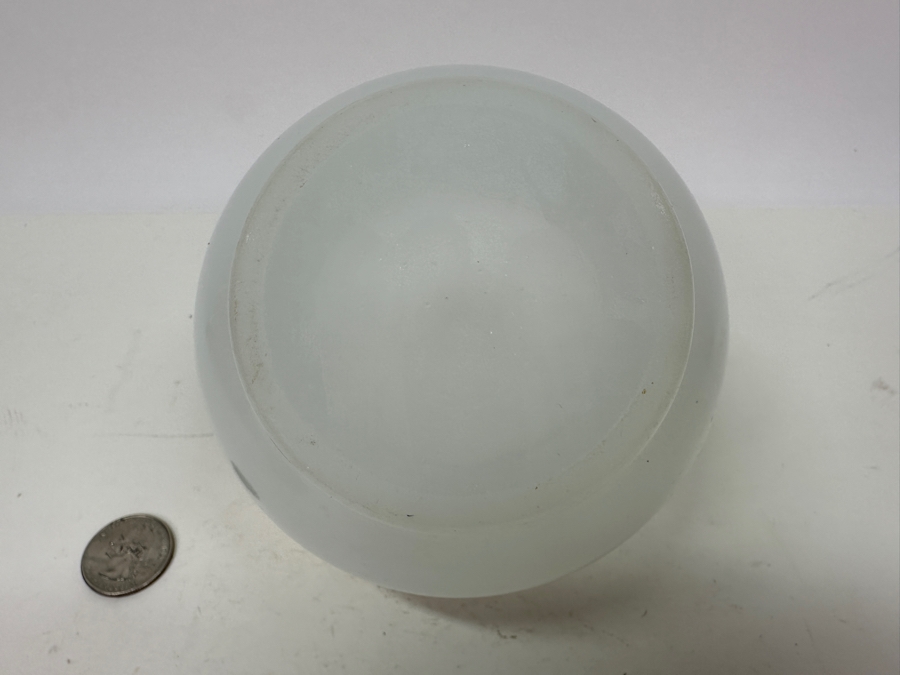 Antique Opaline Glass: White Handled Dish With Gold Decor 6.25'W X 5.5'H Appraised $150 [Photo 8]