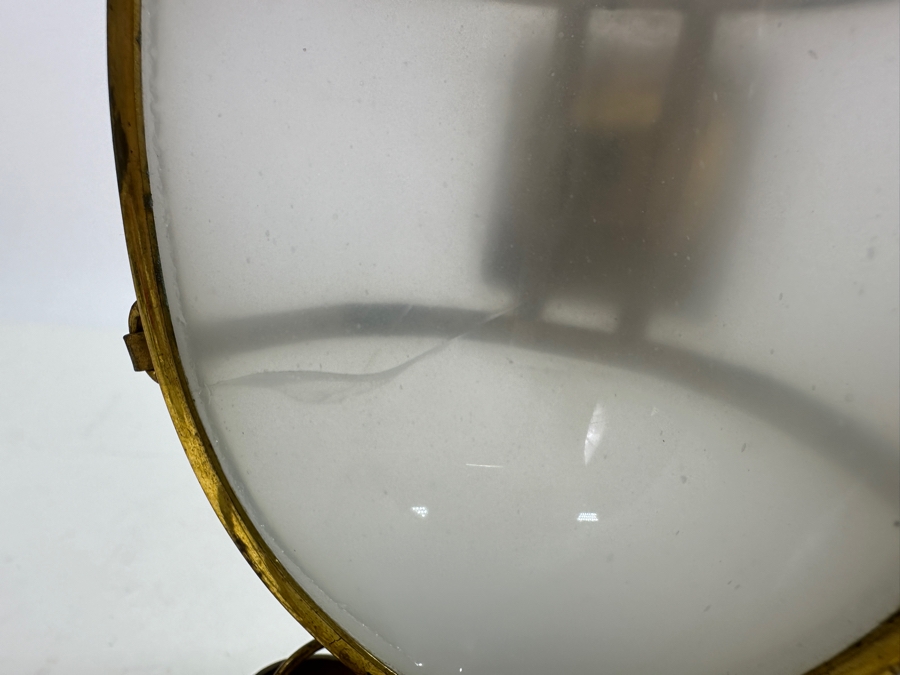 Antique Opaline Glass: White Egg With Gilt Metal Carriage Crack In Top Of Egg 10'W X 6'H Appraised $350 [Photo 14]