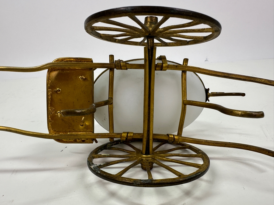 Antique Opaline Glass: White Egg With Gilt Metal Carriage Crack In Top Of Egg 10'W X 6'H Appraised $350 [Photo 15]