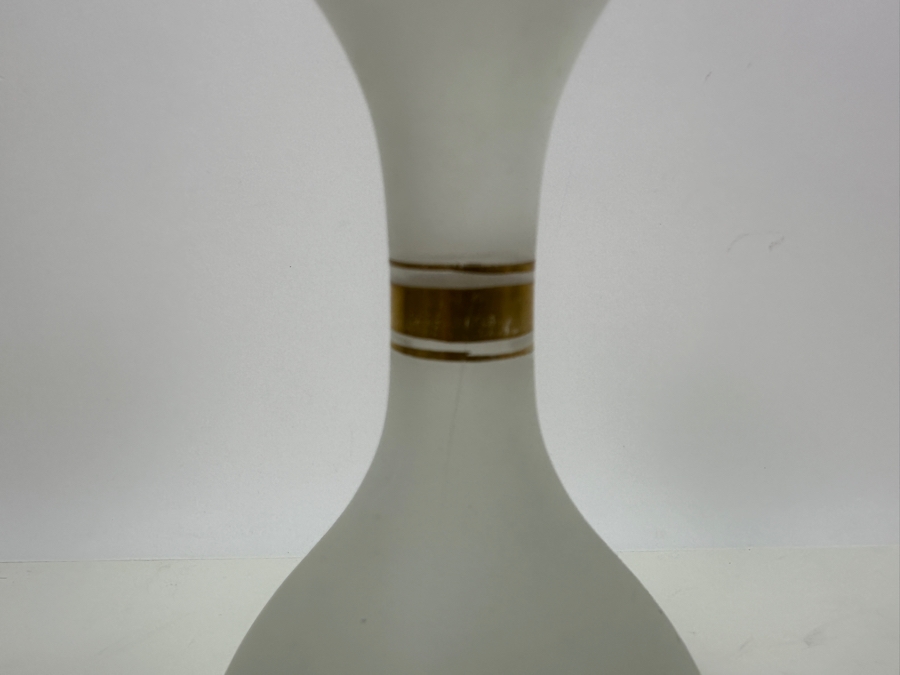 Antique Opaline Glass: White Vase With Gold Decor 8'H Appraised $35 [Photo 6]