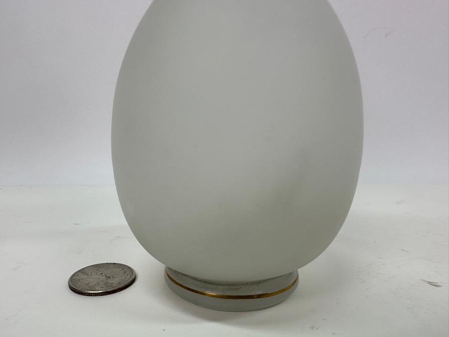 Antique Opaline Glass: White Vase With Gold Decor 8'H Appraised $35 [Photo 7]