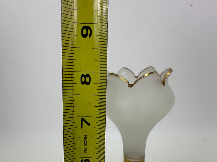 Antique Opaline Glass: White Vase With Gold Decor 8'H Appraised $35 [Photo 9]